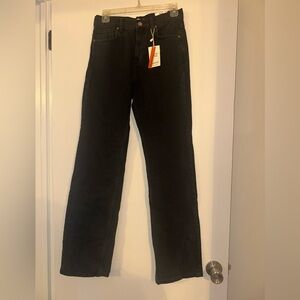 Mango MNG Straight regular mid rise black jean NWT